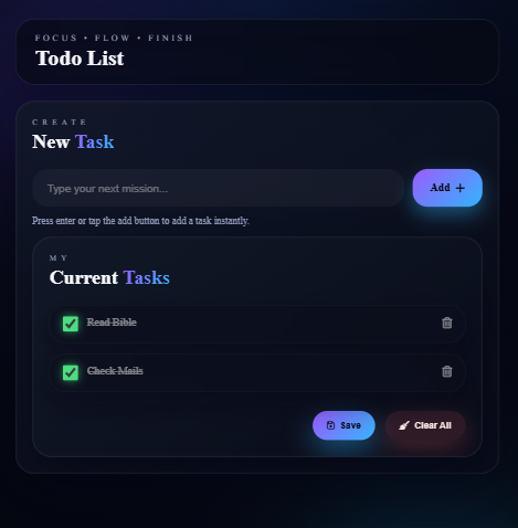 Todo List Web App