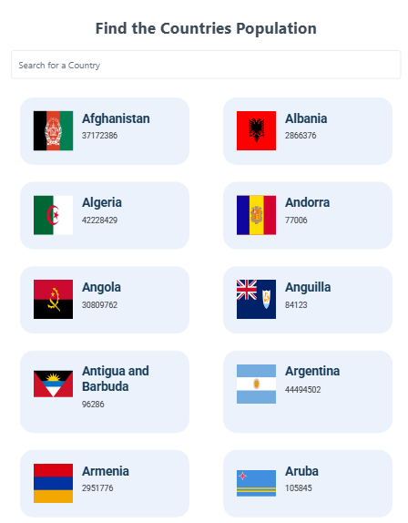 Countries Population App